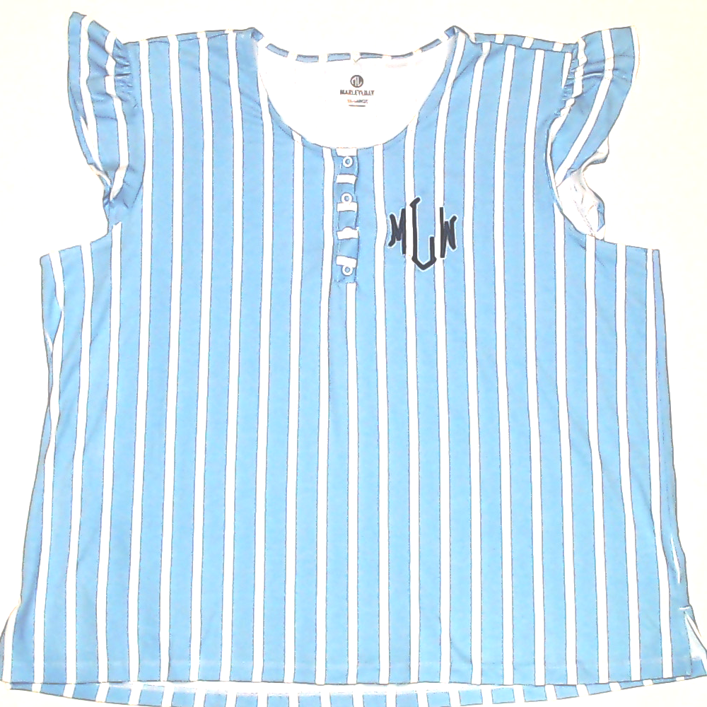 BLOOPER CLOTHING: Monogrammed Ruffle Top