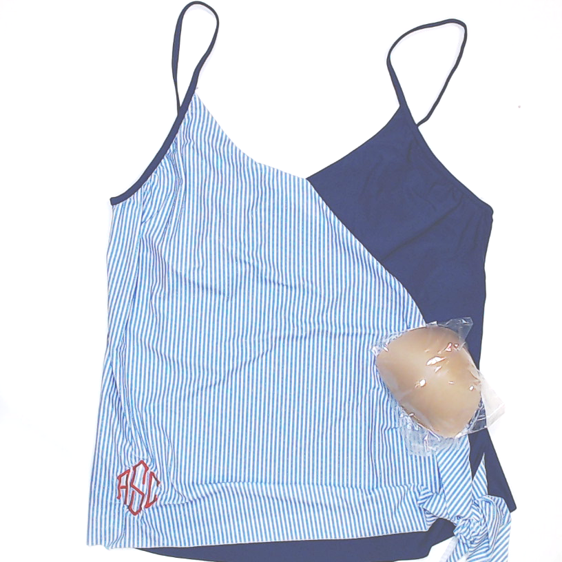 BLOOPER SWIM: Monogrammed Ruched Tankini