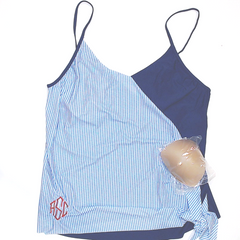 BLOOPER SWIM: Monogrammed Ruched Tankini
