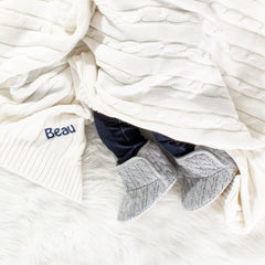 ivory personalized baby blanket with name embroidered