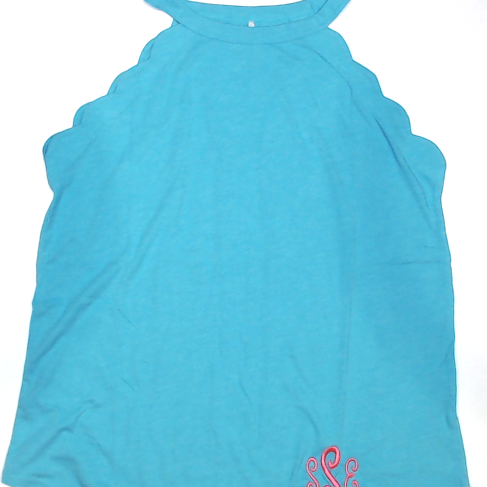 BLOOPER CLOTHING: Monogrammed Scalloped Tank Top