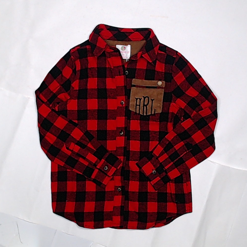 BLOOPER KIDS: Monogrammed Kids Plaid Layering Tunic