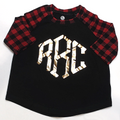 BLOOPER KIDS: Monogrammed Baby Raglan Tunic