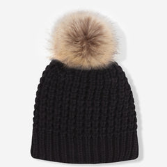 Chunky Knit Beanie in Black