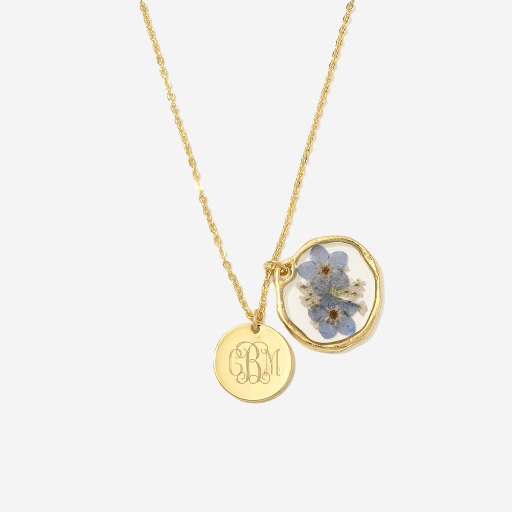 gold forget me not necklace