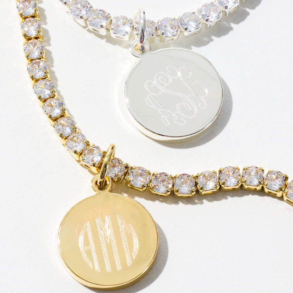 close up of both tennis bracelets