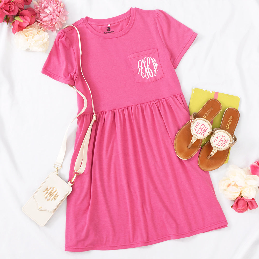 monogrammed t shirt dress T-Shirt Short Dresses Monogram Teddy Bear