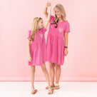 Monogrammed T-Shirt Dress | Hot Pink
