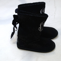 BLOOPER SHOES: Monogrammed Sherpa Tie Booties