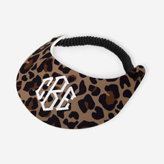 Monogrammed Sun Visor in Leopard
