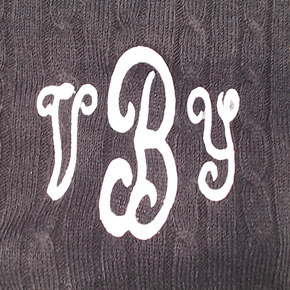 BLOOPER ACCESSORY: Monogrammed Cable Knit Scarf