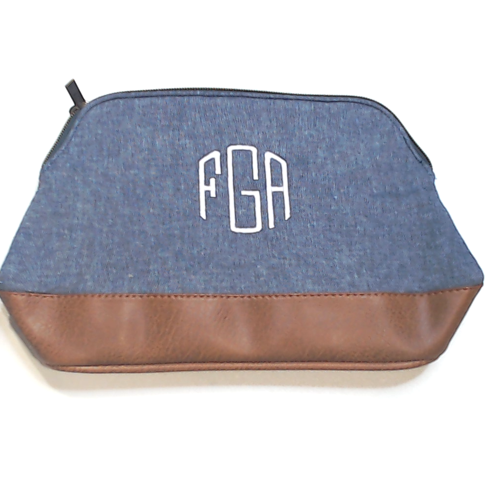 BLOOPER BAG: Monogrammed Chambray Cosmetic Case