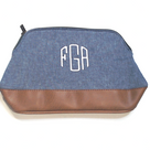 BLOOPER BAG: Monogrammed Chambray Cosmetic Case
