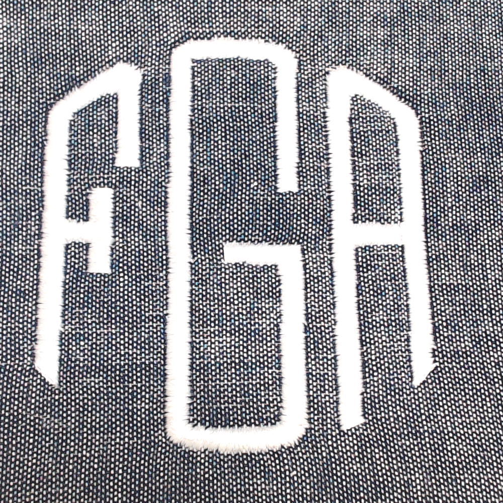 BLOOPER BAG: Monogrammed Chambray Cosmetic Case
