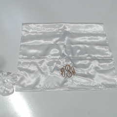 BLOOPER ACCESSORY: Monogrammed Satin Pillowcase and Scrunchie Set