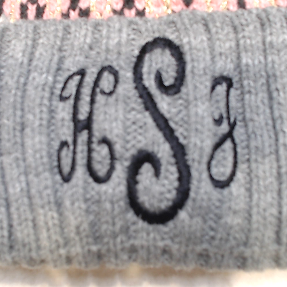 BLOOPER ACCESSORY: Monogrammed Pom Pom Beanie