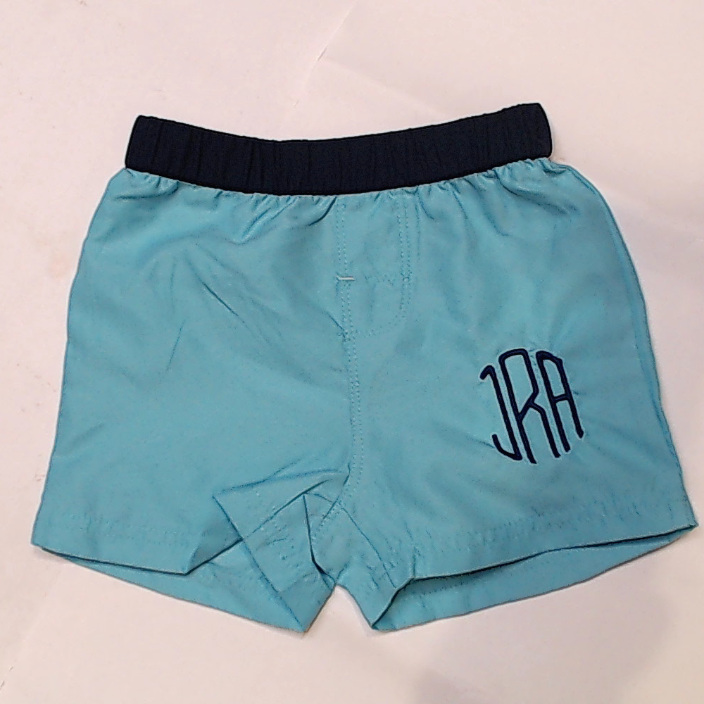 BLOOPER KIDS: Monogrammed Boys Swim Trunks
