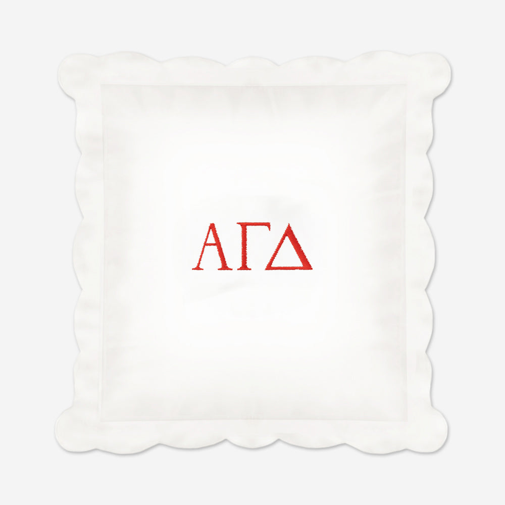 Alpha Gamma Delta Pillow Sham in White