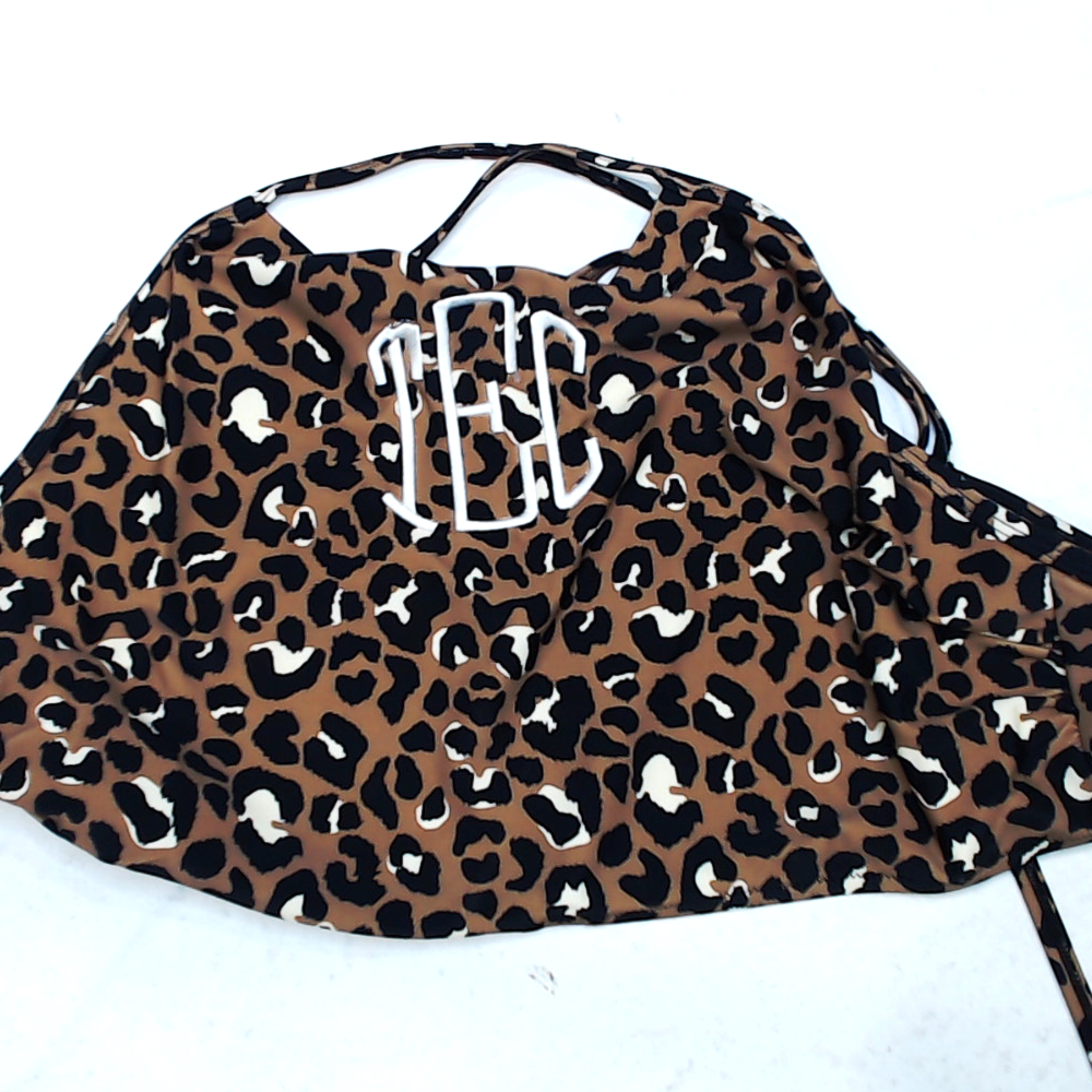BLOOPER SWIM: Monogrammed High Neck Bikini Top