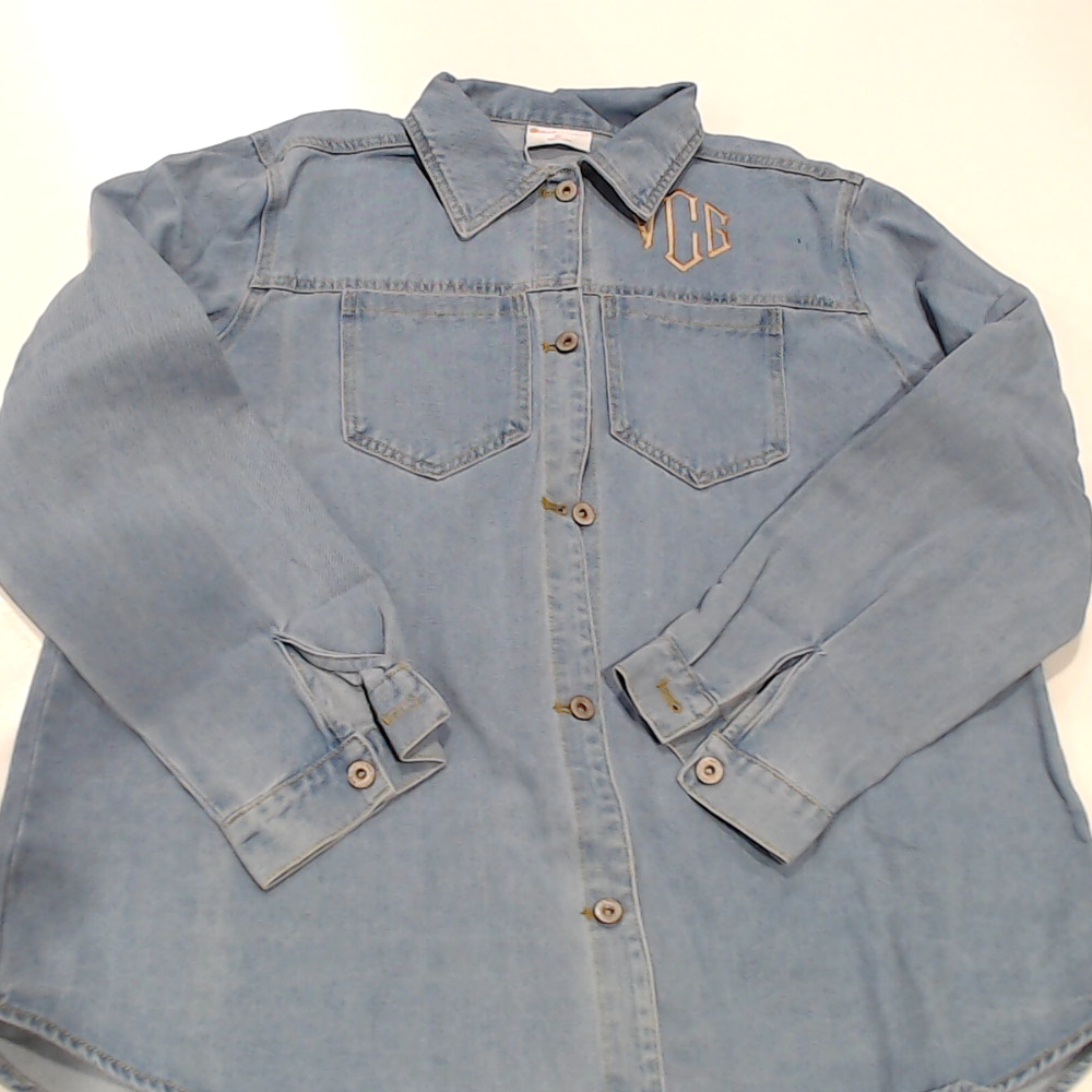 BLOOPER CLOTHING: Monogrammed Denim Shacket
