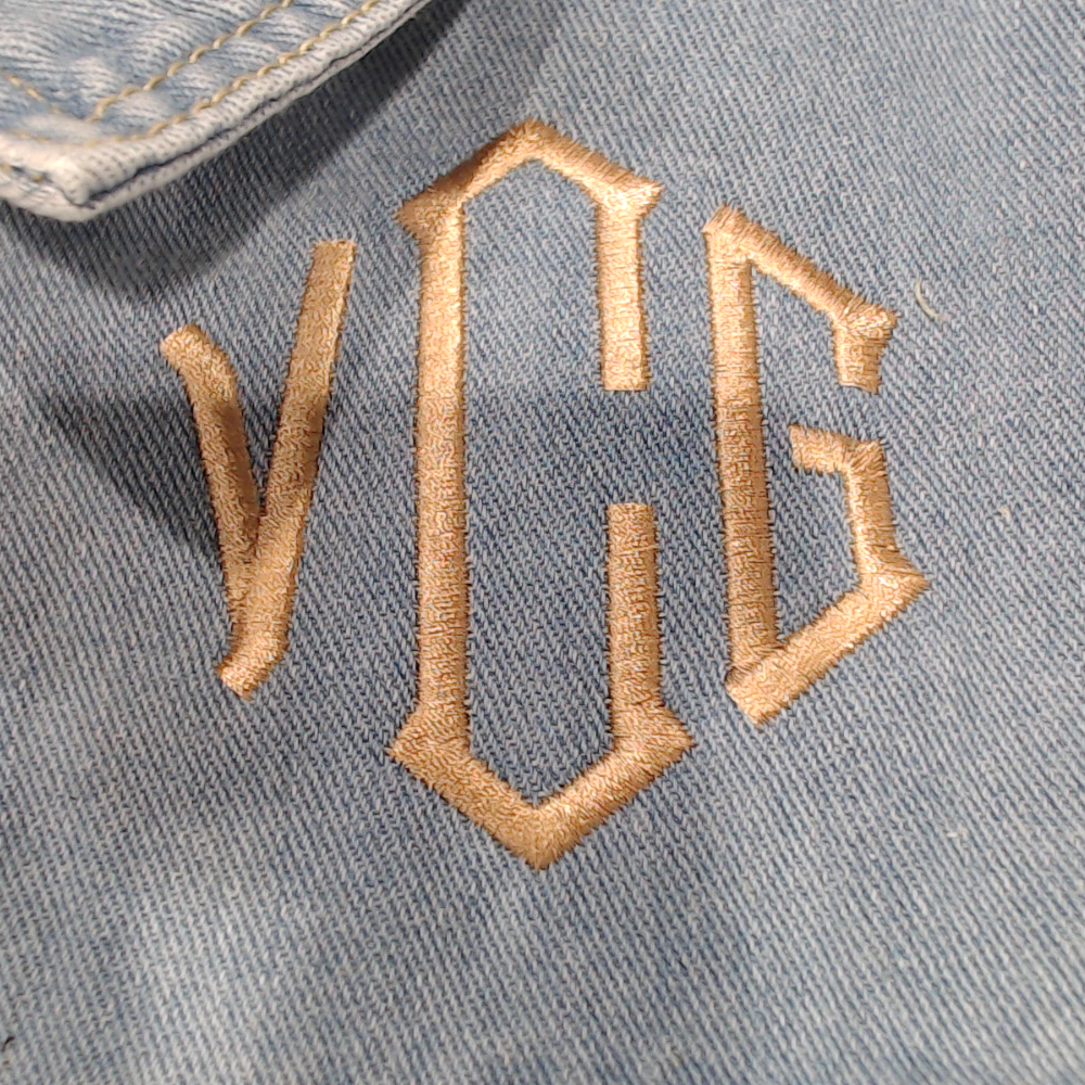 BLOOPER CLOTHING: Monogrammed Denim Shacket