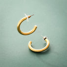 Brushed Hoop Earrings | Gold