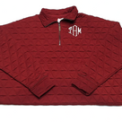 BLOOPER CLOTHING: Monogrammed Quilted Quarter Zip Pullover