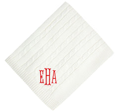 holiday ivory monogrammed baby blanket