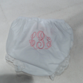BLOOPER KIDS: Monogrammed White Eyelet Baby Bloomers