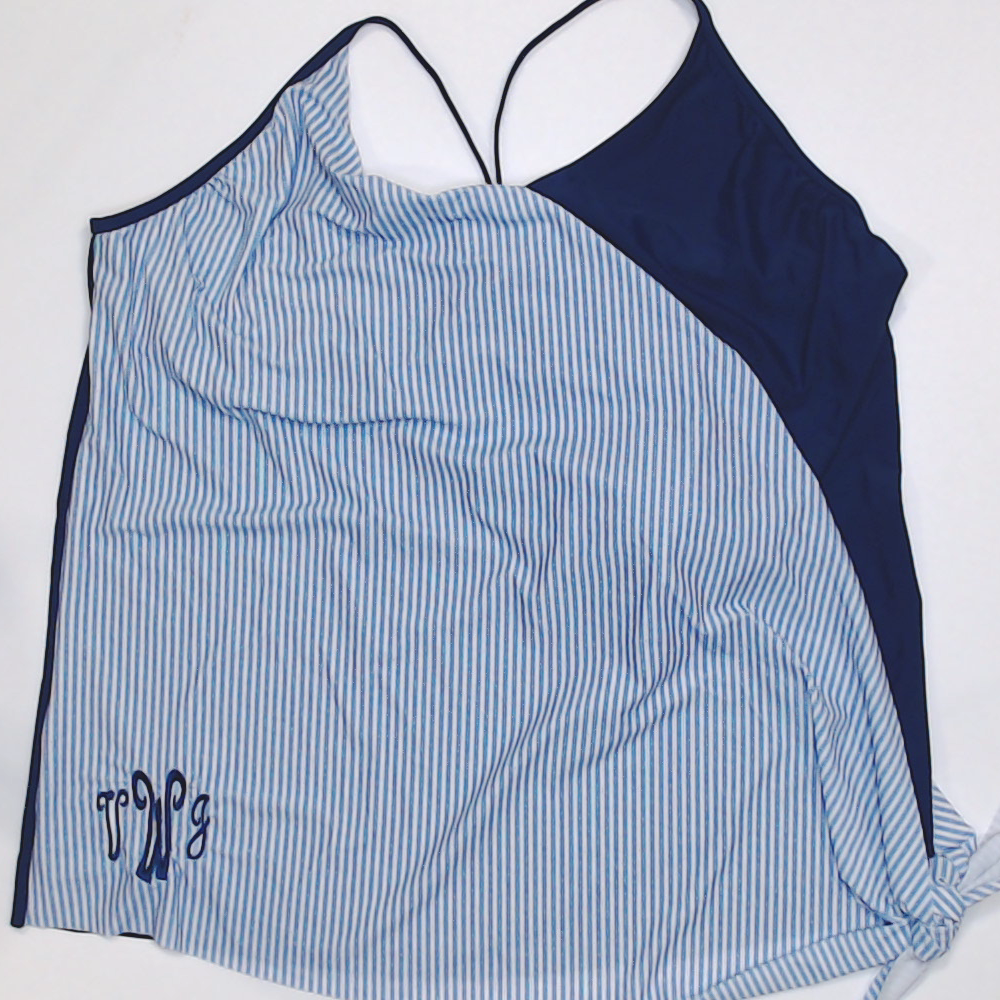 BLOOPER SWIM: Monogrammed Ruched Tankini