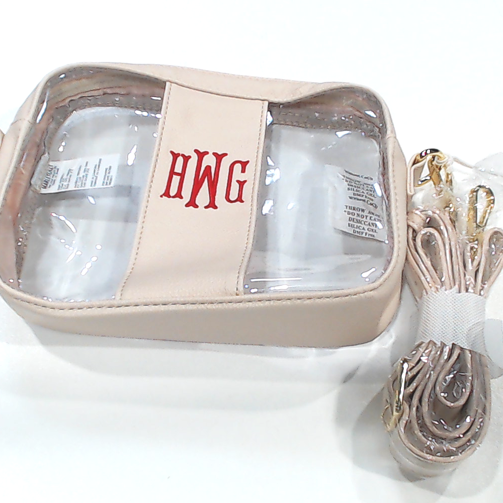 BLOOPER BAG: Monogrammed Clear Stadium Crossbody Bag