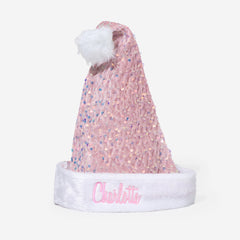 personalized santa hat in pink
