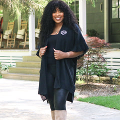 cardigan monogrammed poncho with leggings