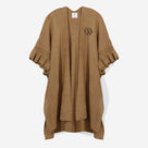 Monogrammed Poncho Cardigan | Camel
