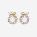 christmas earrings in gold wreath