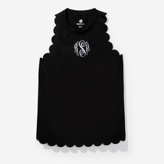 monogrammed exercise tank in black