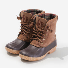 Monogrammed Toddler Duck Boots in Brown - updated