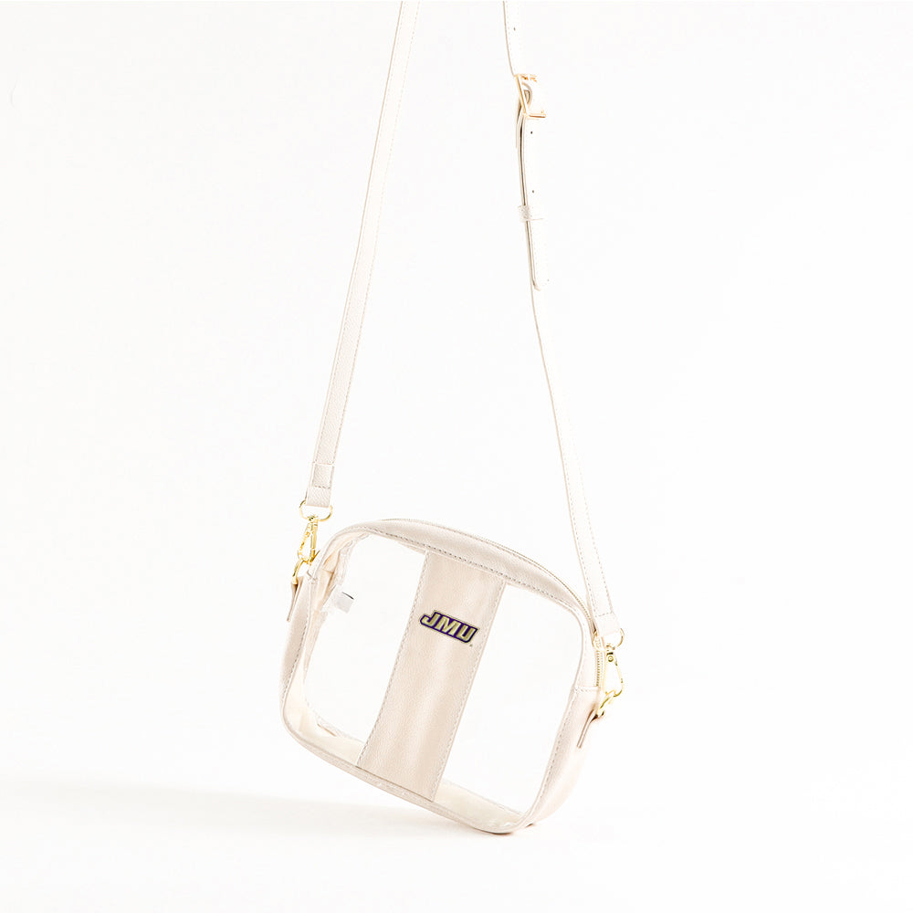 james madison clear stadium bag in bone - studio shot