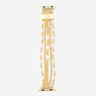 Monogrammed Beaded Pearl Smart Watch Band | Gold