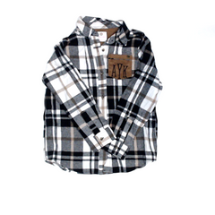 BLOOPER KIDS: Monogrammed Kids Plaid Layering Tunic
