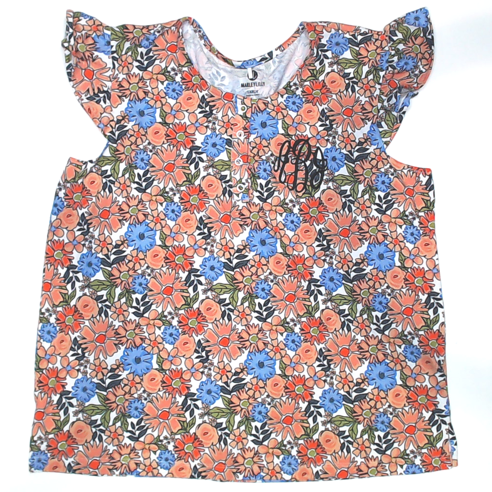 BLOOPER CLOTHING: Monogrammed Ruffle Top