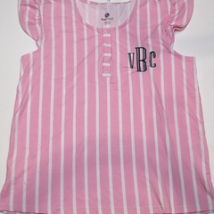BLOOPER CLOTHING: Monogrammed Ruffle Pajama Shirt
