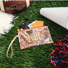 Monogrammed Glitter Wristlet Pouch | Orange