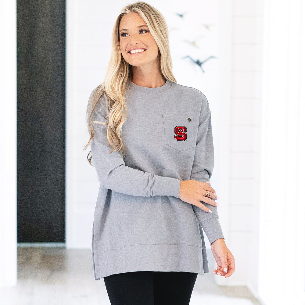 [ashley] nc state heared grey crewneck sweatshirt with leggings