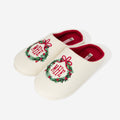 Monogramed Slippers in Christmas Wreath