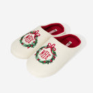 Monogrammed Slippers | Christmas Wreath