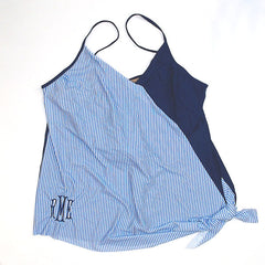 BLOOPER SWIM: Monogrammed Ruched Tankini