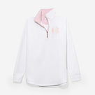 Monogrammed Quarter Zip Sweatshirt | Pink Seersucker