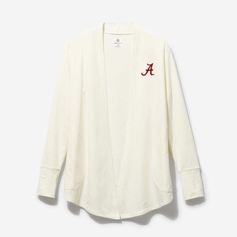 Alabama Crimson Tide Sweatshirt Cardigan in Heathered Oatmeal