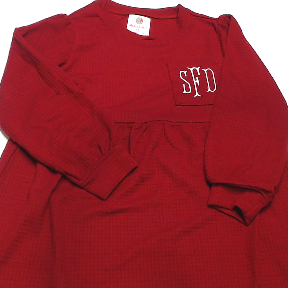 BLOOPER KIDS: Monogrammed Kids Waffle Dress